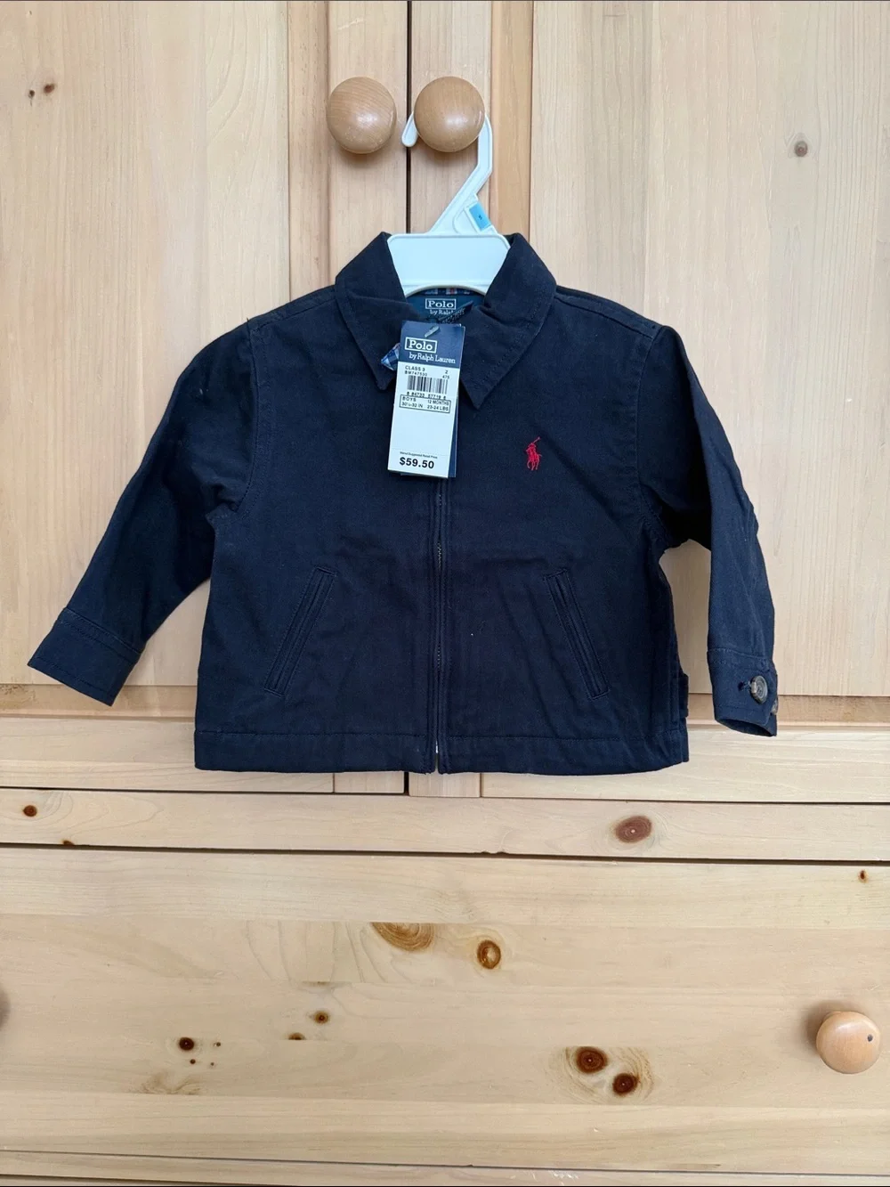 NWT Polo by Ralph Lauren navy  Kids' Zip Jacket with Red Logo